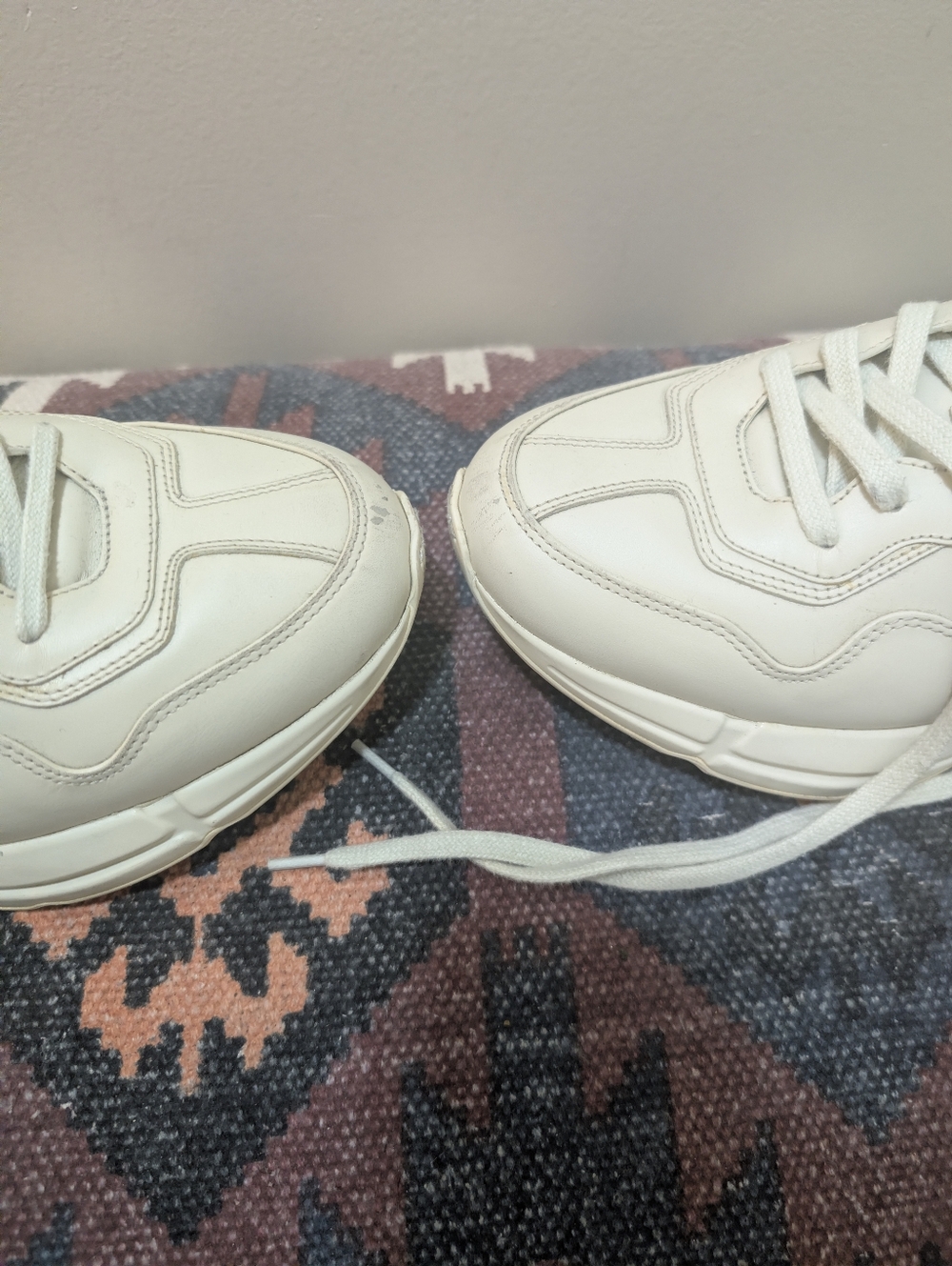 Gucci Rhyton Cream Leather Men's Sneakers Size US 9, Gucci 8 - Picture 5 of 15